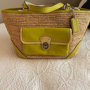 Coach Raffia and Leather Shoulder Bag/Satchel